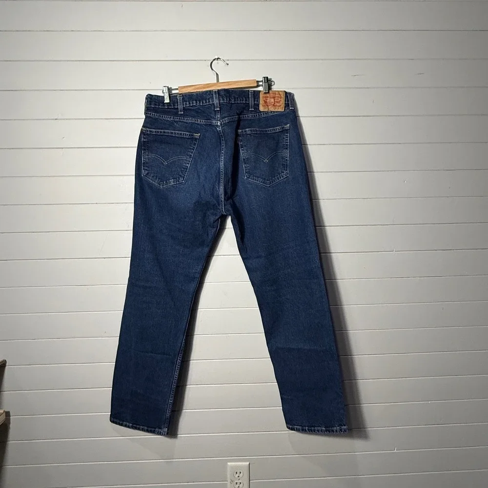 Levi's 505 Regular Fit Mens Jeans 38x29 Tailored Dark Wash Blue Denim 00505-1455